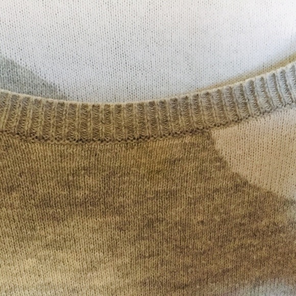 HWR (Anthropologie) Monogram Polka Dot Sweater With 3/4 Crop Sleeves Grey Small - Picture 12 of 13